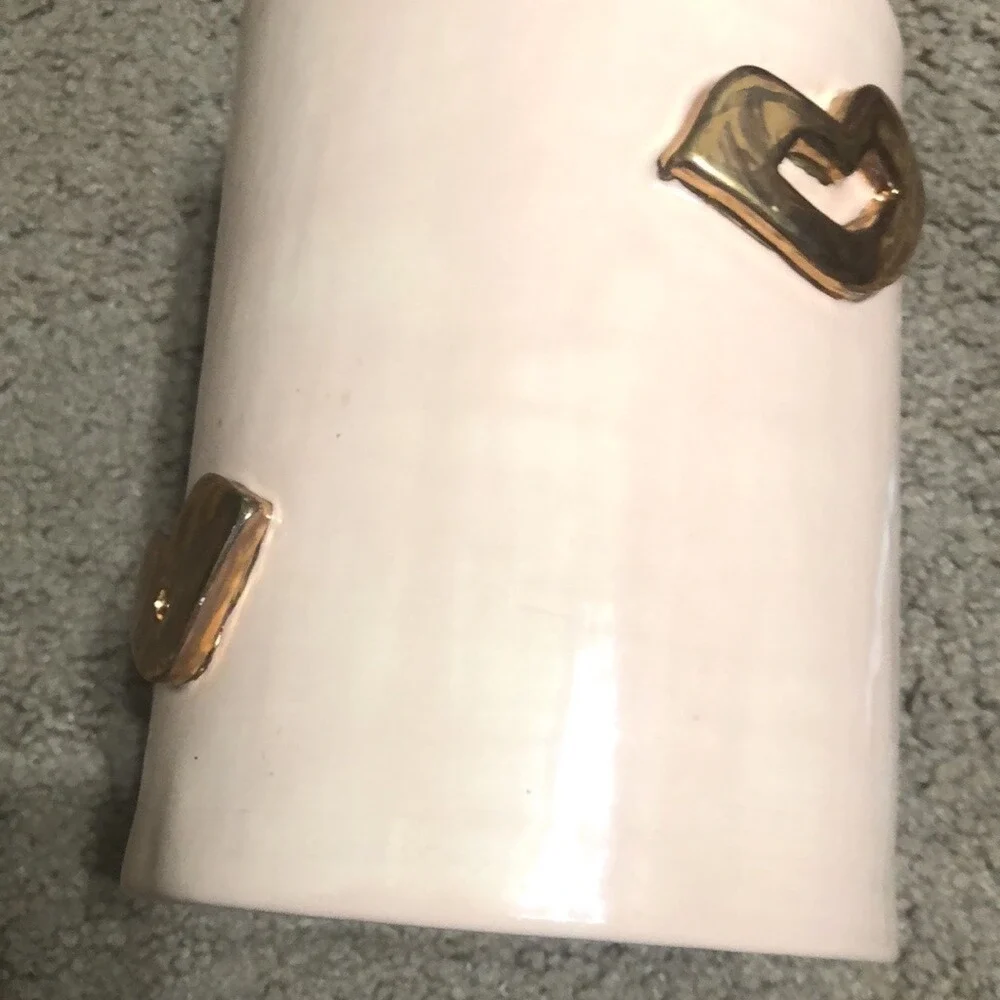 Lux Eros Blush Pink Gold Lip Kiss Planter Pot‎ Vase